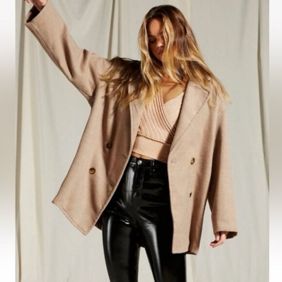 Free People Hanna Super Soft Slouchy Blazer Camel Coat Jacket - Picture 5 of 5